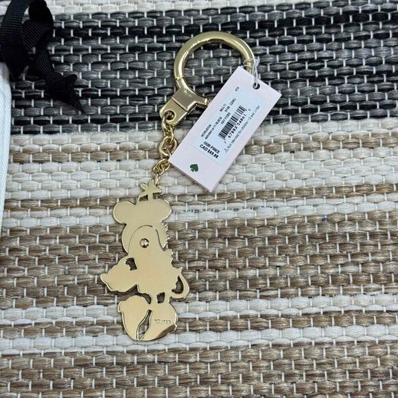 Kate Spade New York x Disney Minnie Mouse Keychain Fob Purse Charm Gold Tone - Picture 5 of 8